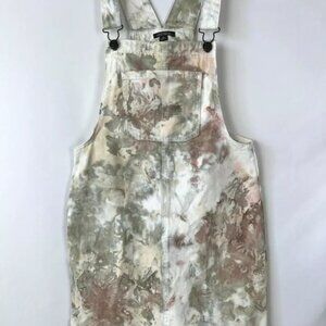 Wild Fable Neutral Tie-Dye Denim Pinafore Overall Dress